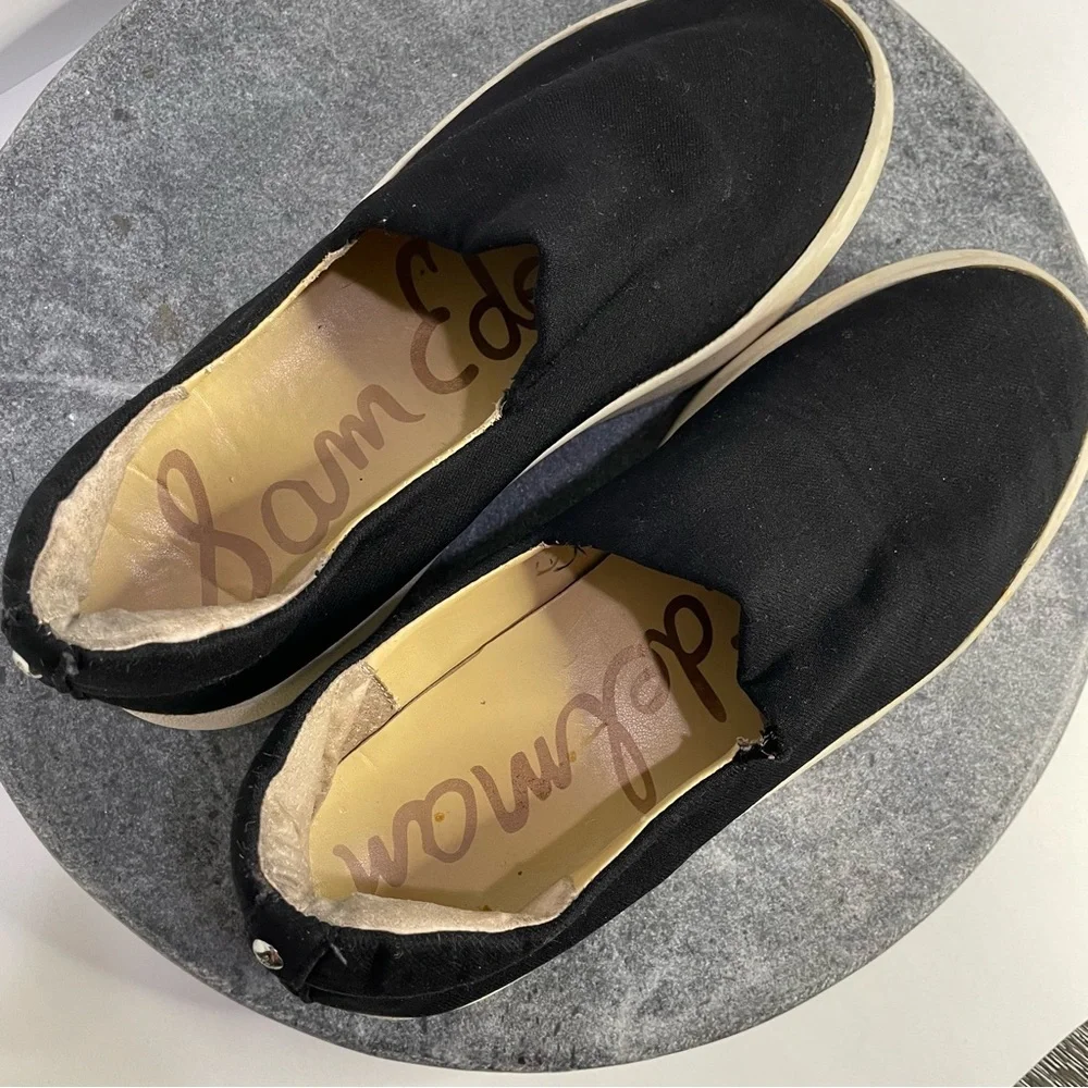 💛 Sam Edelman Nerah Black Slip On Platform Sneakers 8